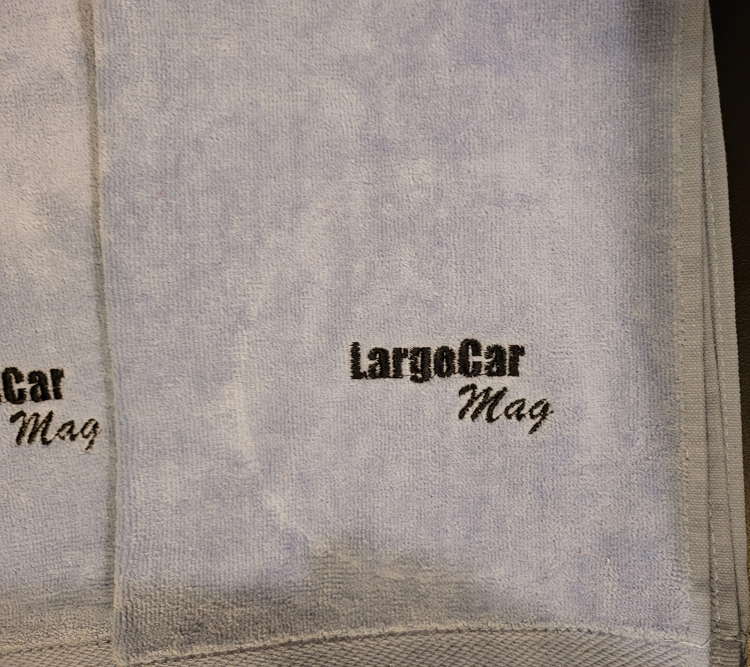 2021 LCM Towels – Light Blue with Black Text – LargeCarMag Online Store